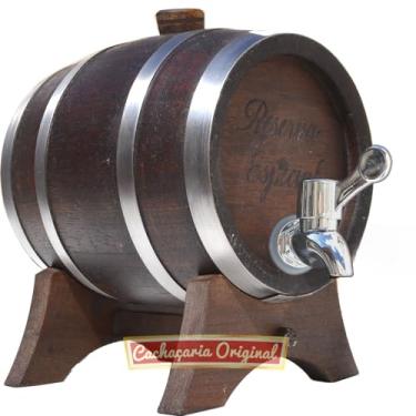 Imagem de Barril, Tonel, Corote de Carvalho 1 Litro com Torneira Luxo