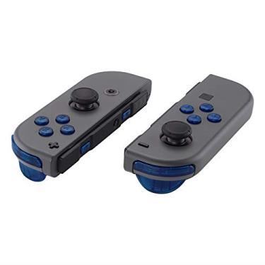 Imagem de eXtremeRate Reposição ABXY Direção Teclas SR SL L R ZR ZL ZL Botões de acionamento molas, conjunto completo de botões de reparo kits com ferramentas para Nintendo Switch Joy-Con JoyCon Shell não incluído, Clear Blue, NS Full Set Buttons