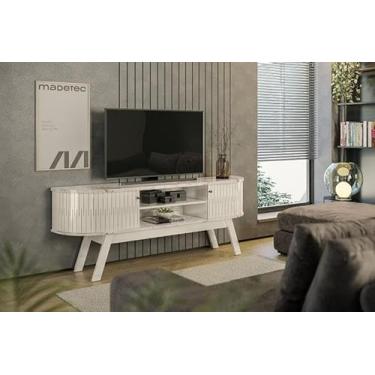 Imagem de Rack Valência Para Tv até 75 Polegadas Calacata e Off White - Madetec