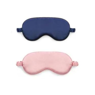 Imagem de Combo com duas peças de máscara de dormir com enchimento de camada dupla e tira elástica para uma noite de sono perfeita (Azul/Rosa)