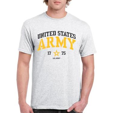 Imagem de Camiseta masculina licenciada do exército dos Estados Unidos do exército dos EUA Veterano DD 214 Patriotic Armed Forces Gear, Cinza-claro, G