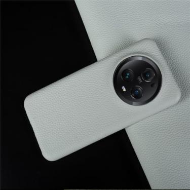 Imagem de Para huawei magic 5 pro caso capa de telefone de couro para honra magia 5 lite casos traseiros proteger, cinza branco, para huawei honor 50