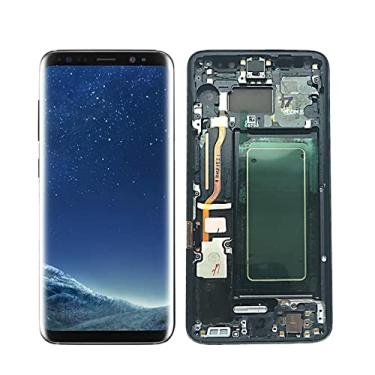 Imagem de SHOWGOOD para Samsung Galaxy S8 Display LCD G950F G950FD G9500 G950U Tela LCD sensível ao toque de substituição com moldura (moldura preta S8)