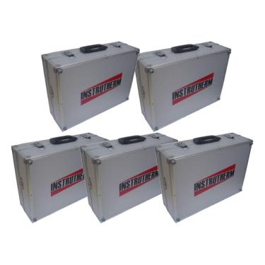 Imagem de Kit 5 Maleta Transporte Alumínio Divisórias 34x24x15cm Chave Ferramentas Pesca Acessórios Ma-810 Portátil Instrutherm