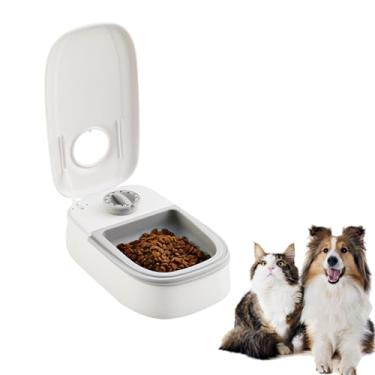 Imagem de Alimentador automático para gatos e cães, alimentador programável para animais de estimação, dispensador automático de ração seca ou semiúmida com temporizador de 48 horas para filhotes (cinza, 1