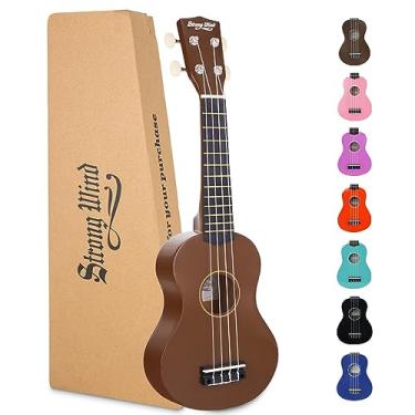 Imagem de Strong Wind Ukulele Soprano - Ukulele Instrumento Musical de Cordas para Iniciantes, Ukelele de Basswood de 53 cm (Marrom)