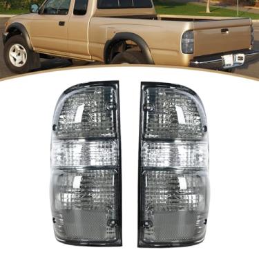 Imagem de JESYMBX Para Toyota Tacoma 2001-2004 Lâmpadas de freio de luz traseira transparente com par de fiação de lâmpada