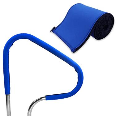 Imagem de Kingovalley Capa para corrimão de piscina, fecho de correr, resistente a deslizamento, aderência para trilhos de mão para piscina (azul) (1,2 m)