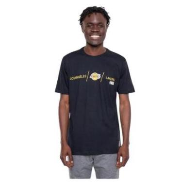 Imagem de Camiseta NBA Masculina Logo Los Angeles Lakers Preta-Masculino