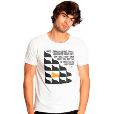Imagem de Camiseta Sergio K Masculina Geometric Wave Off White-Masculino