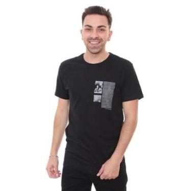 Imagem de Camiseta Calvin Klein Masculina Striped Frames Preta-Masculino