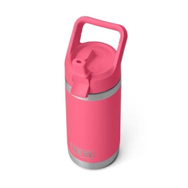 Imagem de YETI Rambler Jr. Garrafa infantil de 350 ml, com tampa de palha, rosa tropical
