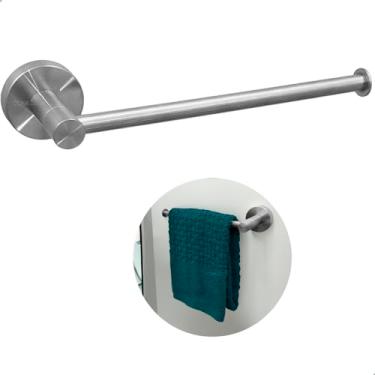 Imagem de Dona D Cor, Porta Toalha Banheiro Inox Escovado Toalheiro Reto Suporte Toalha De Rosto De Parede Aço Inox 304 Fosco Acessorio Lavabo Luxo