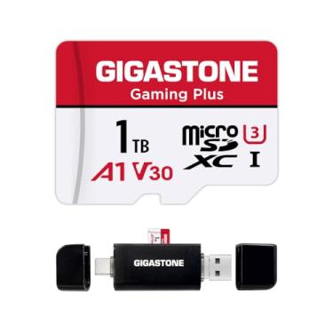 Imagem de GIGASTONE Cartão micro SD de 1 TB com leitor de cartão USB tipo C, Gaming Plus, cartão de memória MicroSDXC para Nintendo-Switch, gravação de vídeo 4K, UHS-I A1 U3 V30 C10, até 150 MB/s, com adaptador