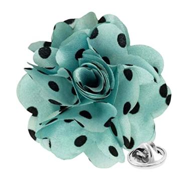 Imagem de Vittorio Vico Alfinete de lapela de flor de bolinhas formais masculinos: broche de flores para terno ou smoking, 2.5" (6.36CM), Poliéster, Não aplicável