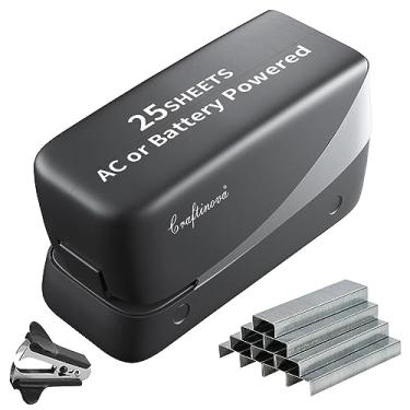 Imagem de Craftinova Grampeador elétrico, grampeador automático de 25 folhas, inclui 2000 grampos e 1 removedor de grampo, grampeador sem atolamento, grampeador profissional e para escritório doméstico, bateria