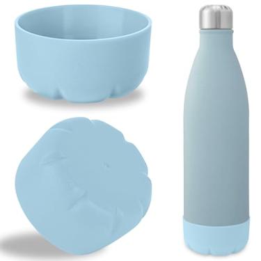 Imagem de Linkidea Pacote com 2 botas de garrafa de água compatíveis com S'well Original, BJPKPK, MIRA Cascade garrafas em forma de cola, protetor de tampa inferior de silicone para garrafas, amortecedor de