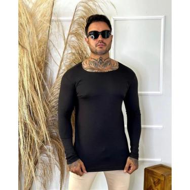 Imagem de Camiseta Manga Longa Suede Masculina Stone Wall Corte Laser-Masculino