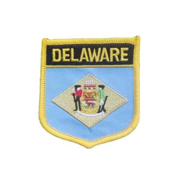 Imagem de Ruoming 1 PÇ Patch de bandeira de Delaware, bordado a ferro ou costurado, tático, militar, bandeira do estado nacional (Delaware)