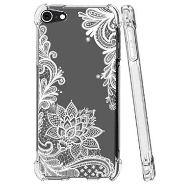 Imagem de Sidande Capa para iPod Touch 7, Touch 6, com flores, à prova de choque, floral, macia, flexível, fina, fina, para iPod Touch 5/6/7ª geração, mandala branca