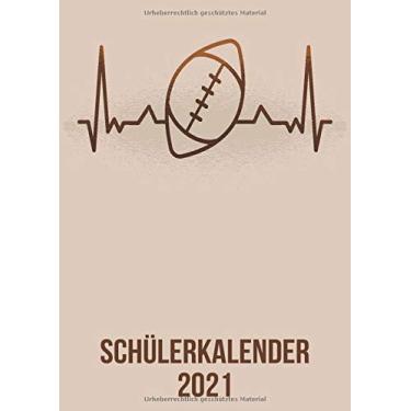 Imagem de Schülerkalender 2021: DIN A4 Kalender von 01/2021-12/2021 1 Tag = 1 Seite mit großem Tageskalender und großartiger Übersicht. Monatsübersicht, ... Kalenderbuch/Football heartbeat herzschlag