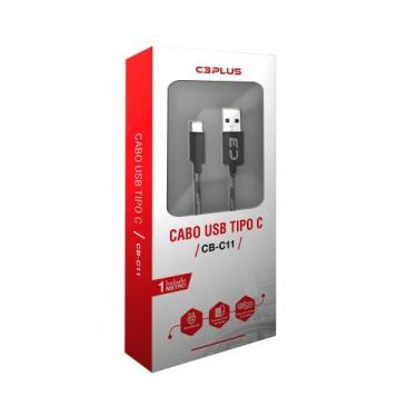 Imagem de Cabo celular tipo c usb 2.0 1m preto cb-c11bkx -  C3 TECH