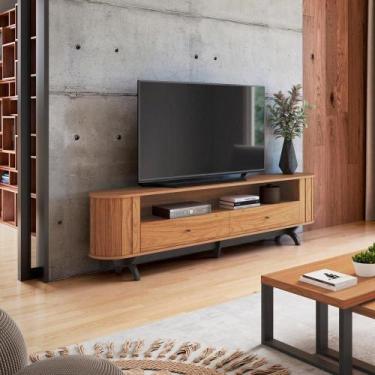 Imagem de Rack Sala MDF Para Tv Ripado 2 Gavetas e 1 Nicho Dalla Costa - Dalla C