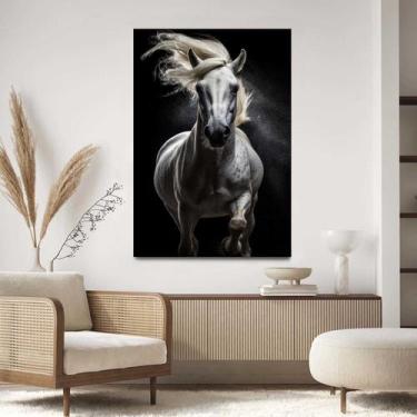 Imagem de Quadro Decorativo Para Sala Quarto Hall Cavalo Branco - Ruart, 90x60