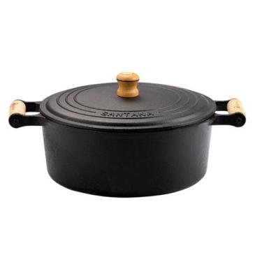 Imagem de Panela caçarola ferro fundido 2 alças 2,0 litro 18cm santana