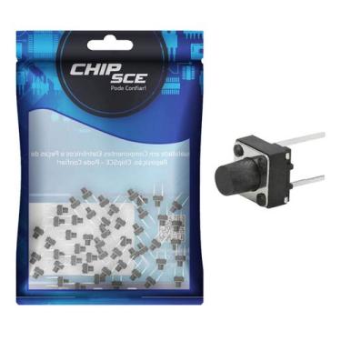 Imagem de 50x Chave Táctil 2 Terminais 6 x 6 x 7mm 180º Graus - CHIPSCE