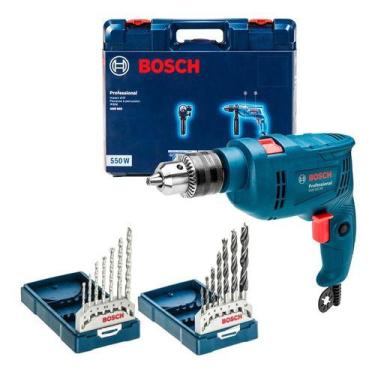 Imagem de Furadeira Impacto Bosch Gsb 550 Re Kit Brocas Maleta 110v, 110V
