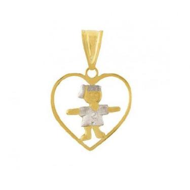 Imagem de Pingente de ouro 18k Coração Filha - Elegancy Joias