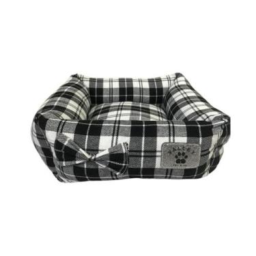Imagem de Cama Cães e Gatos Xadrez Tamanho P - Valley Pet, Branco