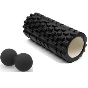 Imagem de Rolo e Bola Dupla Massagem Foam Roll Lacrosse Liberação Miofascial - O