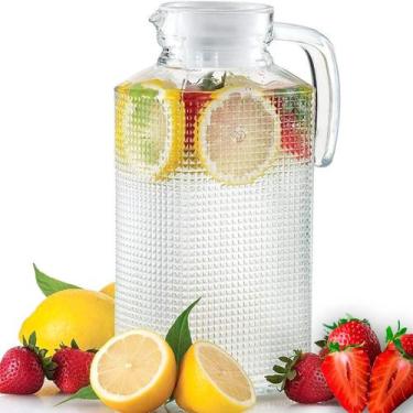 Imagem de Jarra de Vidro Suco Água Refri Rubi Com Tampa 1,8 Litro Luxo - Origina