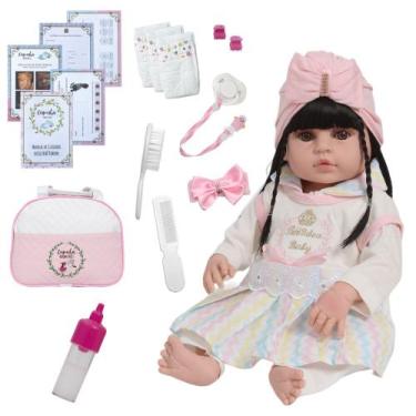 Imagem de Bebê Reborn Valentina Princesa Articulada Enxoval Completo - Cegonha R