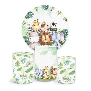 Imagem de Painel Decorativo Infantil Safari Bichinhos 100% Poliéster - PRESENTE-