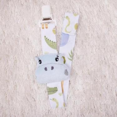 Imagem de Prendedor de Chupeta Cordão para Bebê - Miguel Baby, Hipopotamo Azul