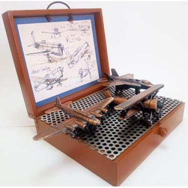 Imagem de Miniaturas decorativas de Aviões de época em metal - Captain Ship