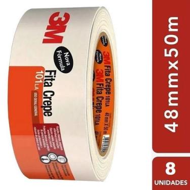 Imagem de Kit 8 Fita Crepe 48MM X 50M 3M 101LA