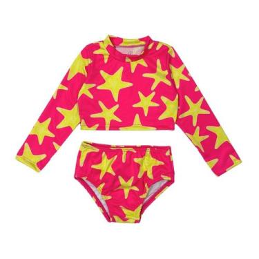 Imagem de Conjunto Infantil Menina Blusa Calcinha Proteção Solar Praia - Jagar, 