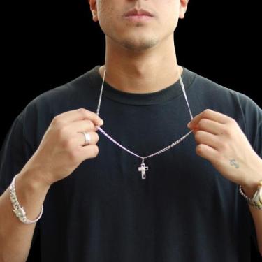 Imagem de Pingente Cruz com Cristo Embutido P I Prata 925 - realeza925