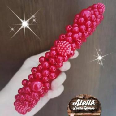 Imagem de Tiara arco chá revelação customizada com pérolas artesanal. - Ateliê L