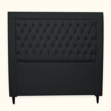 Imagem de Cabeceira Casal ELEGANCE 1,60   cm PRETA suede Estofada para Cama Box 