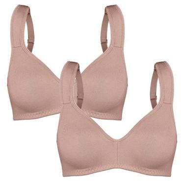 Imagem de Kit 2 Sutiã Tradicional Microfibra S/Bojo S/Aro Duloren, Castanho, 50