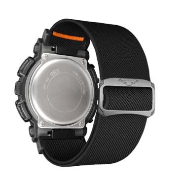 Imagem de Abanen Pulseira de relógio trançada ajustável de nylon elástico macio durável para Casio gshock DW-5600/8900, GA-100/GW-B5600/GB-5600 /GW-6900 (preto)