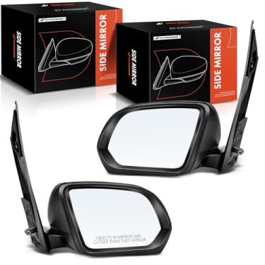 Imagem de A-Premium Par (2) Espelho retrovisor manual do lado do motorista e do passageiro - compatível com Mercedes-Benz Metris 2017-2023 - Espelho retrovisor externo preto dobrável manual não aquecido -