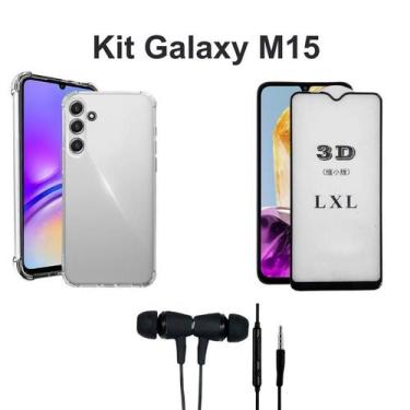 Imagem de Kit para M15  Capa Anti Choque + Película 3D de Vidro + Fone de Ouvido