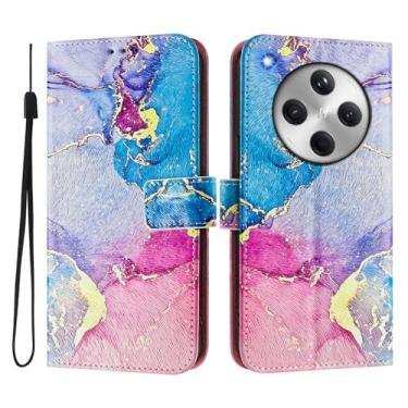 Imagem de Capa carteira para Oppo Find X8 Pro, 3 compartimentos para cartão, 1 compartimento para dinheiro, capa flip de couro PU com padrão fofo, capa com fivela magnética à prova de choque, compatível com sem