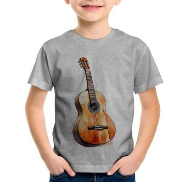 Imagem de Camiseta Infantil Violão - Foca na Moda, Cinza, 6